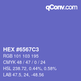 Color code: HEX #6567C3 | qconv.com