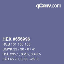 カラーコード: HEX #656996 | qconv.com