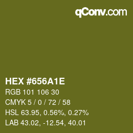 Color code: HEX #656A1E | qconv.com