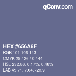 カラーコード: HEX #656A8F | qconv.com