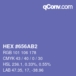 Color code: HEX #656AB2 | qconv.com