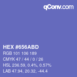 Color code: HEX #656ABD | qconv.com