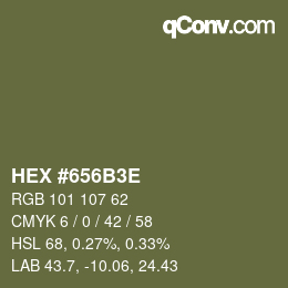 Color code: HEX #656B3E | qconv.com