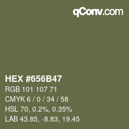 Farbcode: HEX #656B47 | qconv.com