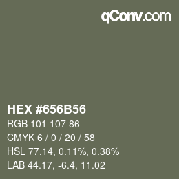 颜色代码: HEX #656B56 | qconv.com
