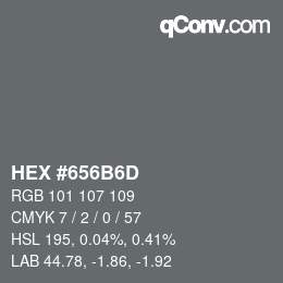 颜色代码: HEX #656B6D | qconv.com