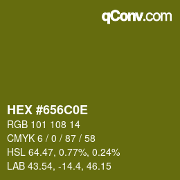 Color code: HEX #656C0E | qconv.com