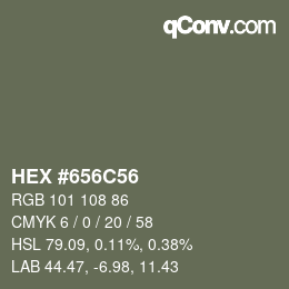 颜色代码: HEX #656C56 | qconv.com