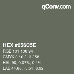 Farbcode: HEX #656C5E | qconv.com