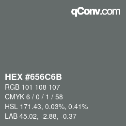 Color code: HEX #656C6B | qconv.com