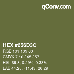 Color code: HEX #656D3C | qconv.com