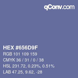 Color code: HEX #656D9F | qconv.com