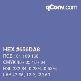 Farbcode: HEX #656DA8 | qconv.com