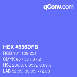 Color code: HEX #656DFB | qconv.com