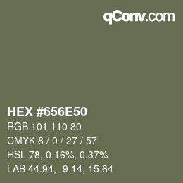 Color code: HEX #656E50 | qconv.com