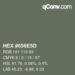 Farbcode: HEX #656E5D | qconv.com