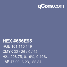 Farbcode: HEX #656E95 | qconv.com