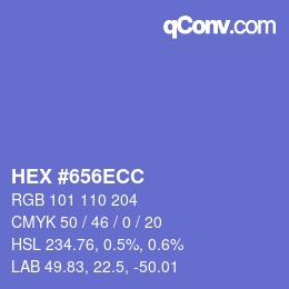 Color code: HEX #656ECC | qconv.com