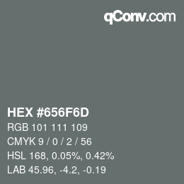 Color code: HEX #656F6D | qconv.com