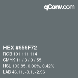 Color code: HEX #656F72 | qconv.com