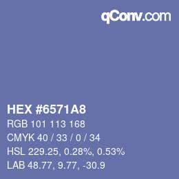 颜色代码: HEX #6571A8 | qconv.com