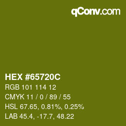 Farbcode: HEX #65720C | qconv.com