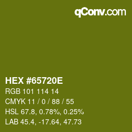 Color code: HEX #65720E | qconv.com