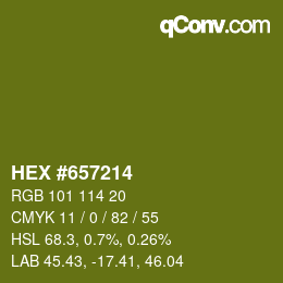 Color code: HEX #657214 | qconv.com