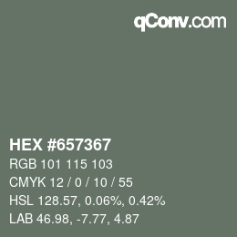 カラーコード: HEX #657367 | qconv.com