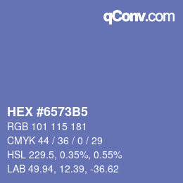 カラーコード: HEX #6573B5 | qconv.com