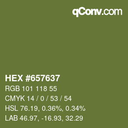 Color code: HEX #657637 | qconv.com