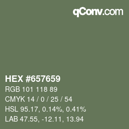 颜色代码: HEX #657659 | qconv.com