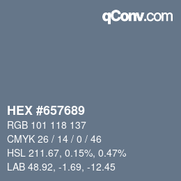 颜色代码: HEX #657689 | qconv.com