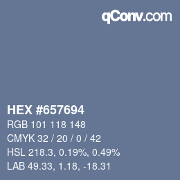 Farbcode: HEX #657694 | qconv.com
