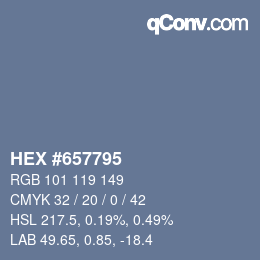 颜色代码: HEX #657795 | qconv.com