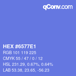 Color code: HEX #6577E1 | qconv.com