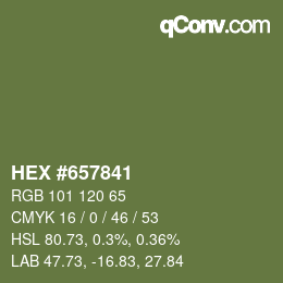 Color code: HEX #657841 | qconv.com