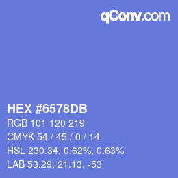 カラーコード: HEX #6578DB | qconv.com