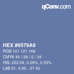 カラーコード: HEX #6579A8 | qconv.com