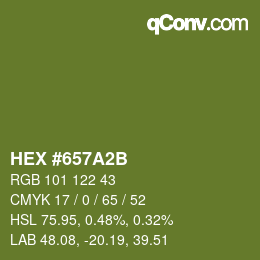 颜色代码: HEX #657A2B | qconv.com