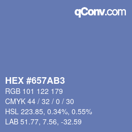 Color code: HEX #657AB3 | qconv.com