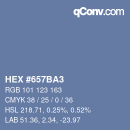 カラーコード: HEX #657BA3 | qconv.com