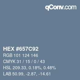 Color code: HEX #657C92 | qconv.com