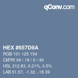 Color code: HEX #657D9A | qconv.com