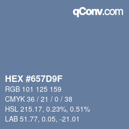 Color code: HEX #657D9F | qconv.com