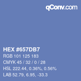 カラーコード: HEX #657DB7 | qconv.com