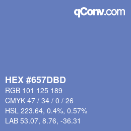 Color code: HEX #657DBD | qconv.com