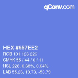 Color code: HEX #657EE2 | qconv.com