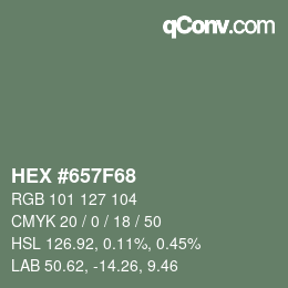 Color code: HEX #657F68 | qconv.com