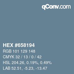 Código de color: HEX #658194 | qconv.com